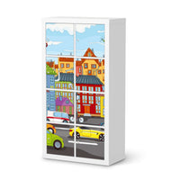 Folie für Möbel City Life - IKEA Kallax Regal 8 Türen  - weiss