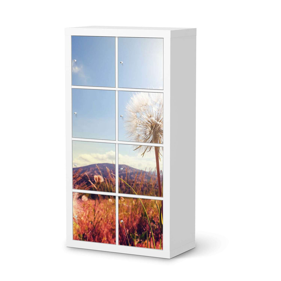 Folie für Möbel Dandelion - IKEA Kallax Regal 8 Türen  - weiss