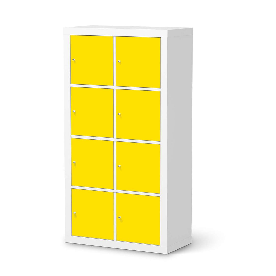 Folie für Möbel Gelb Dark - IKEA Kallax Regal 8 Türen  - weiss