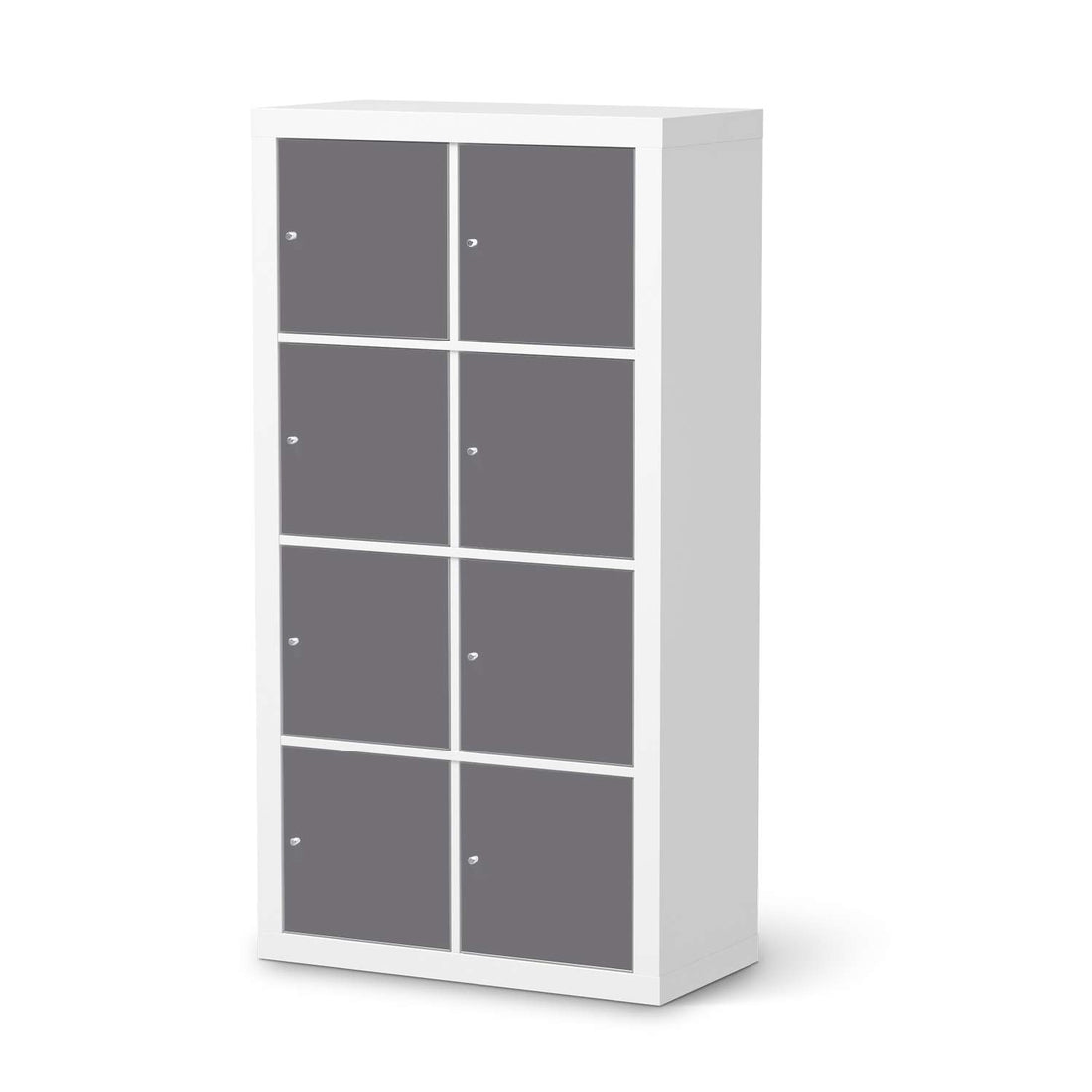 Folie für Möbel Grau Light - IKEA Kallax Regal 8 Türen  - weiss