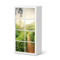 Folie für Möbel Green Tea Fields - IKEA Kallax Regal 8 Türen  - weiss