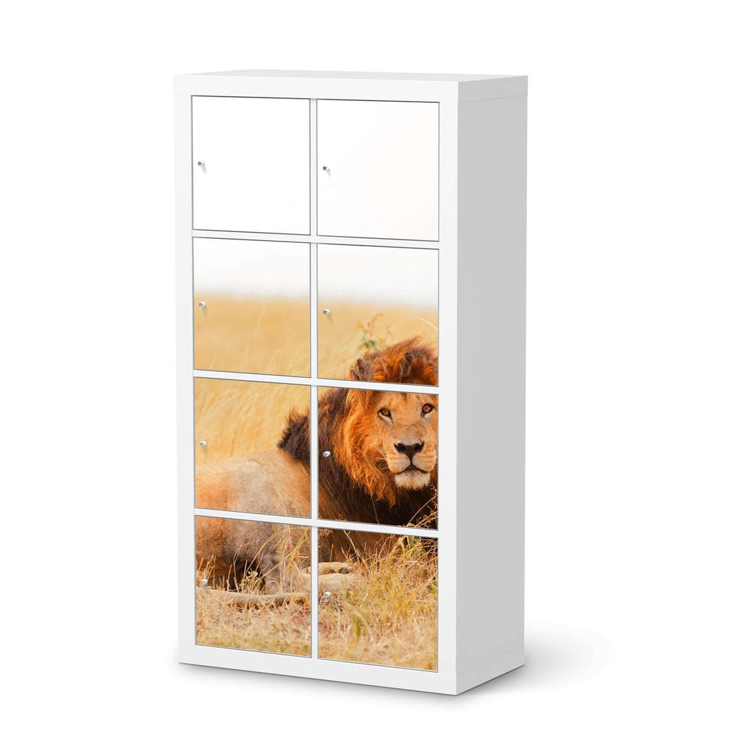 Folie für Möbel Lion King - IKEA Kallax Regal 8 Türen  - weiss