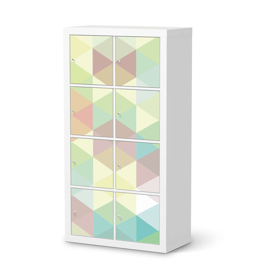 Folie für Möbel Melitta Pastell Geometrie - IKEA Kallax Regal 8 Türen  - weiss
