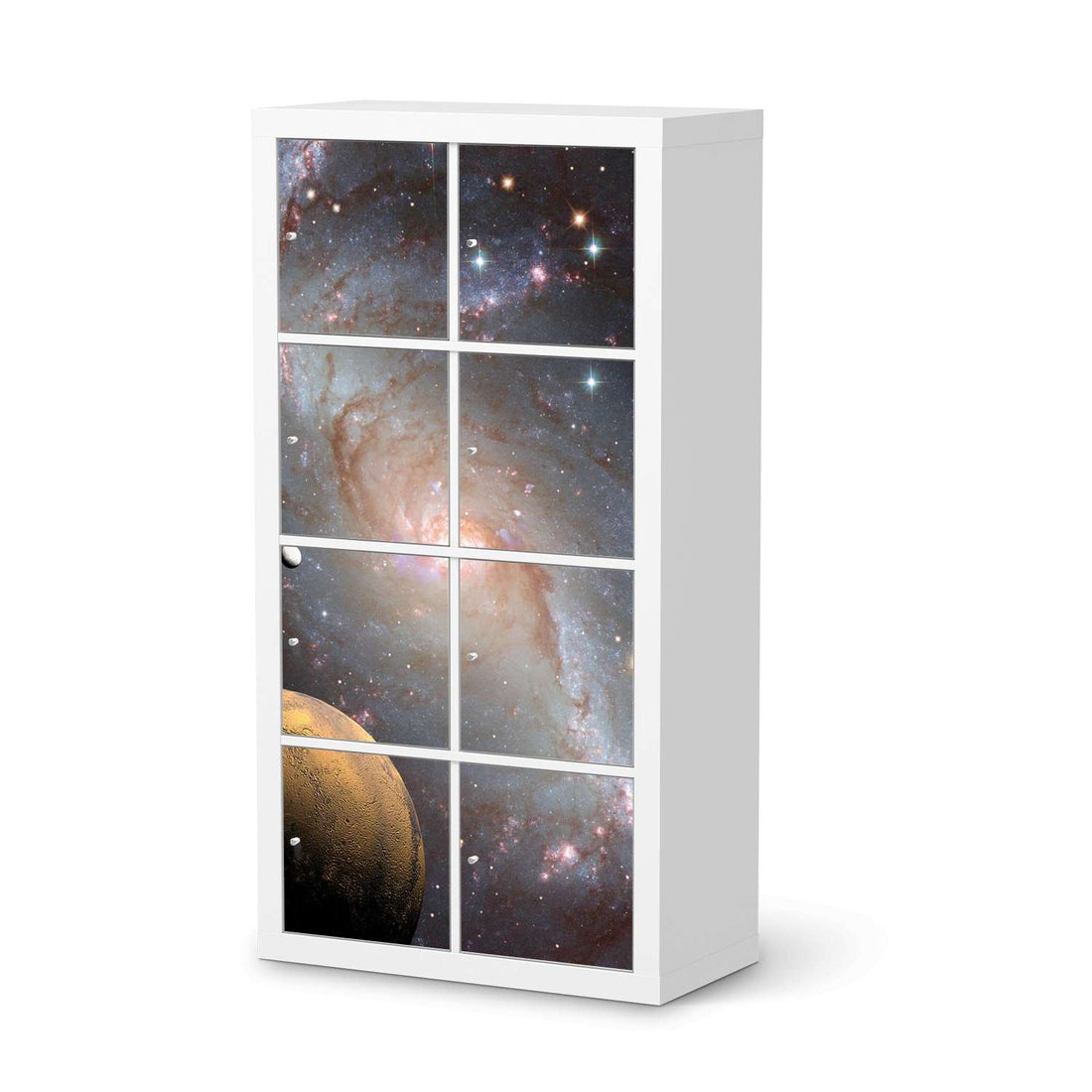 Folie für Möbel Milky Way - IKEA Kallax Regal 8 Türen  - weiss