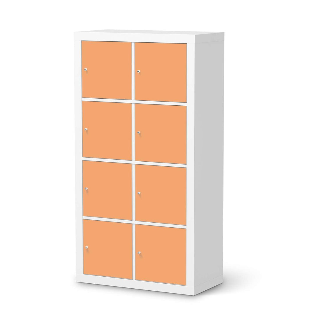 Folie für Möbel Orange Light - IKEA Kallax Regal 8 Türen  - weiss