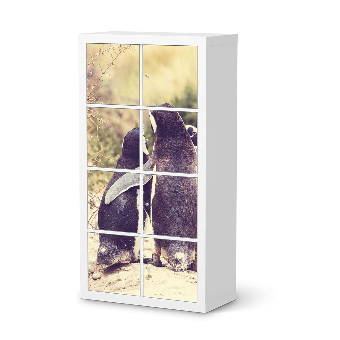 Folie für Möbel Pingu Friendship - IKEA Kallax Regal 8 Türen  - weiss