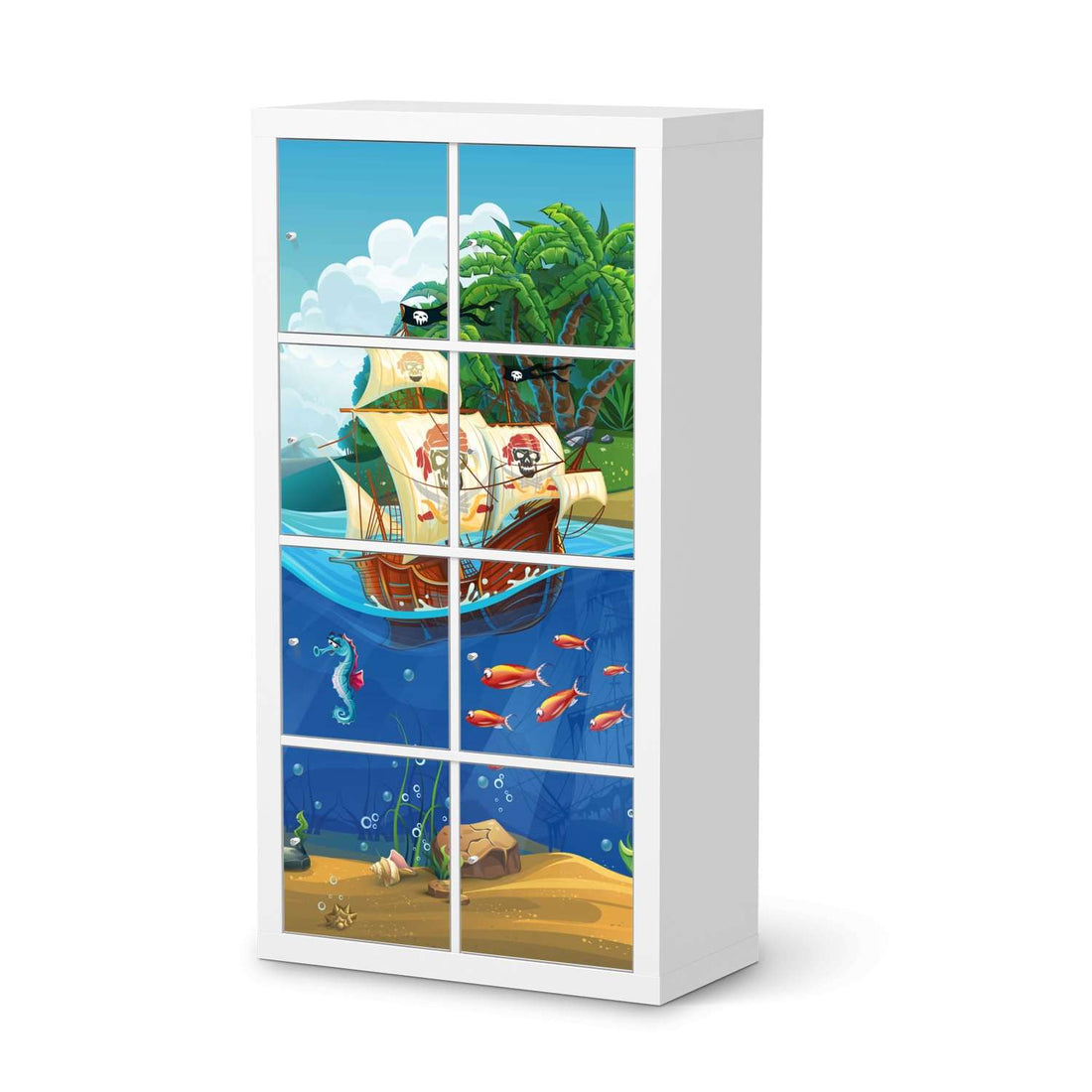 Folie für Möbel Pirates - IKEA Kallax Regal 8 Türen  - weiss