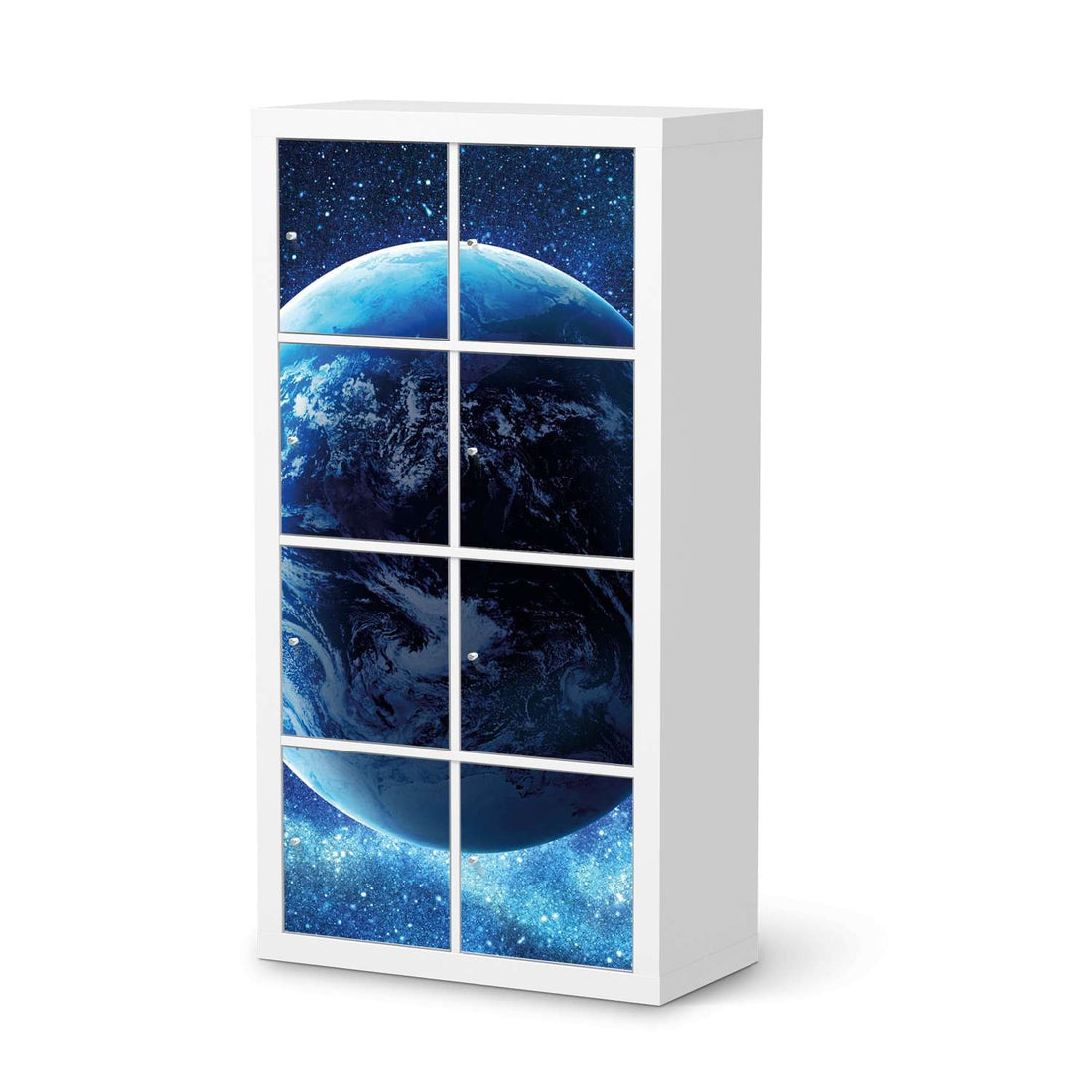 Folie für Möbel Planet Blue - IKEA Kallax Regal 8 Türen  - weiss