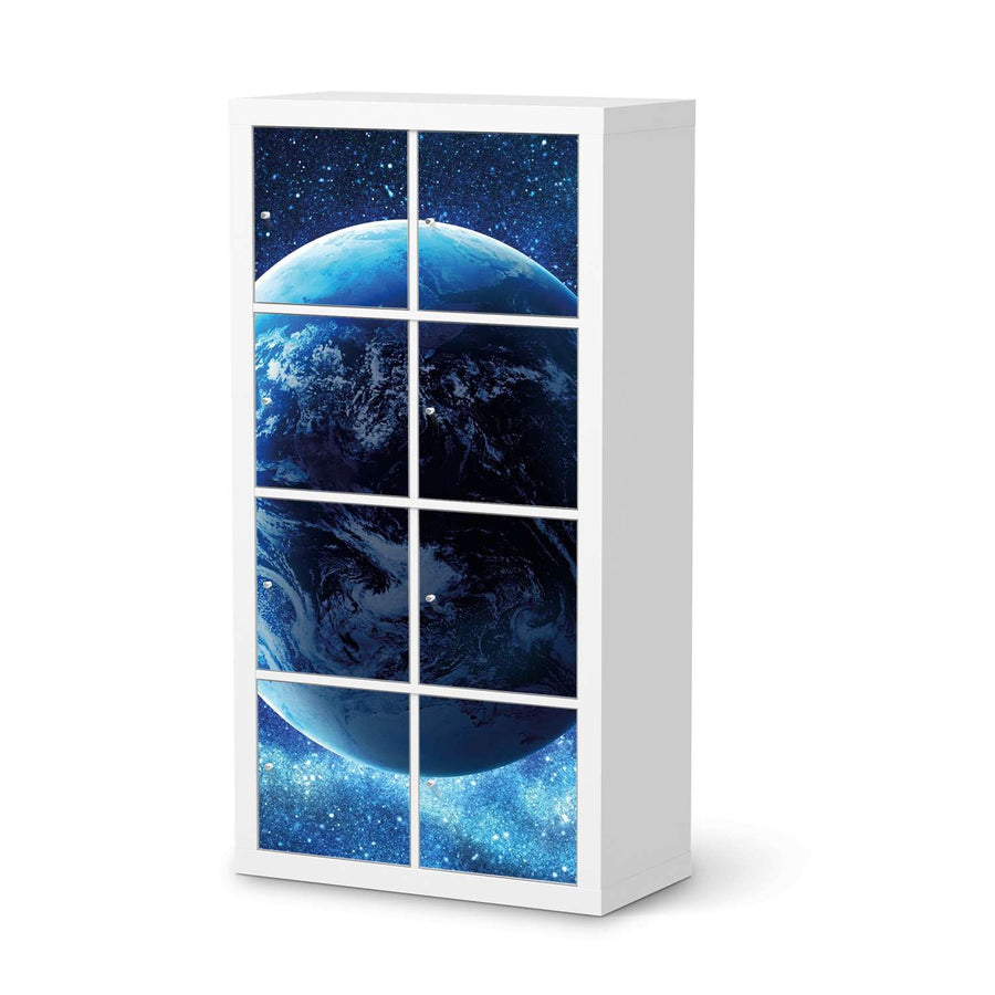 Folie für Möbel Planet Blue - IKEA Kallax Regal 8 Türen  - weiss