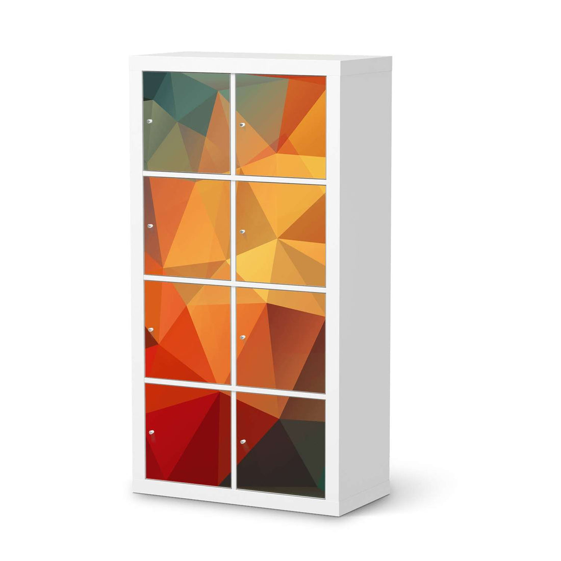 Folie für Möbel Polygon - IKEA Kallax Regal 8 Türen  - weiss
