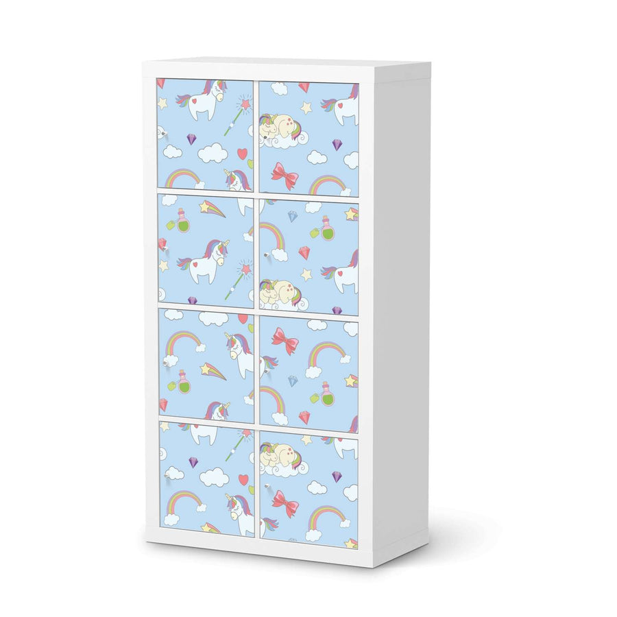 Folie für Möbel Rainbow Unicorn - IKEA Kallax Regal 8 Türen  - weiss