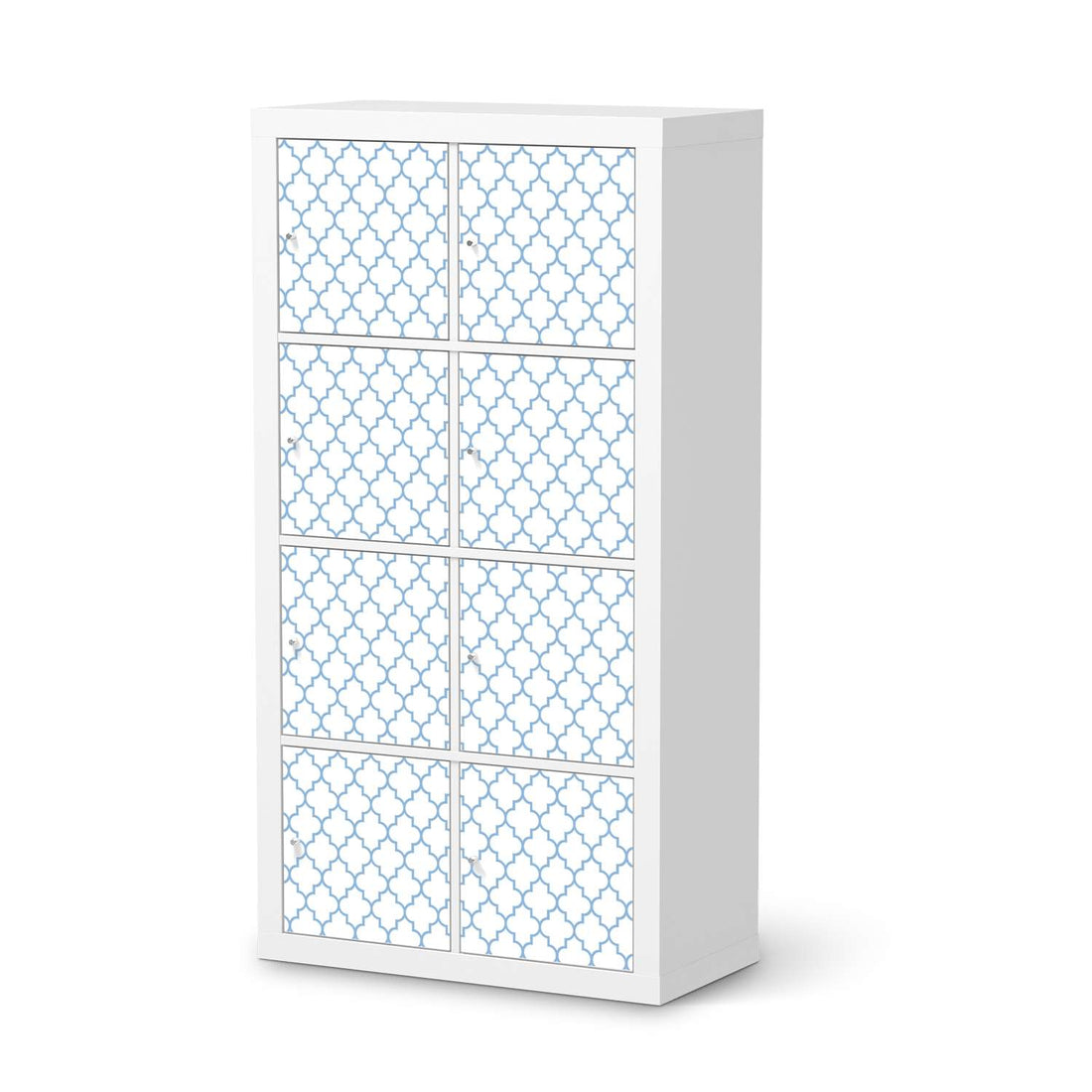 Folie für Möbel Retro Pattern - Blau - IKEA Kallax Regal 8 Türen  - weiss