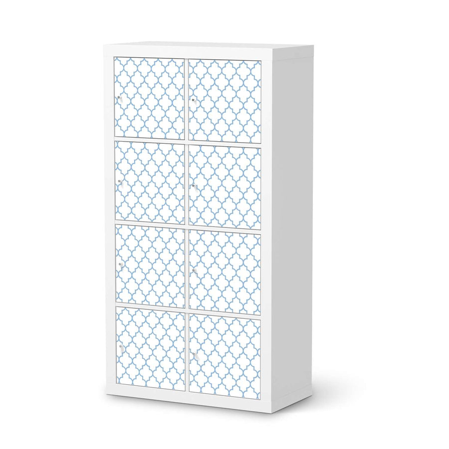 Folie für Möbel Retro Pattern - Blau - IKEA Kallax Regal 8 Türen  - weiss