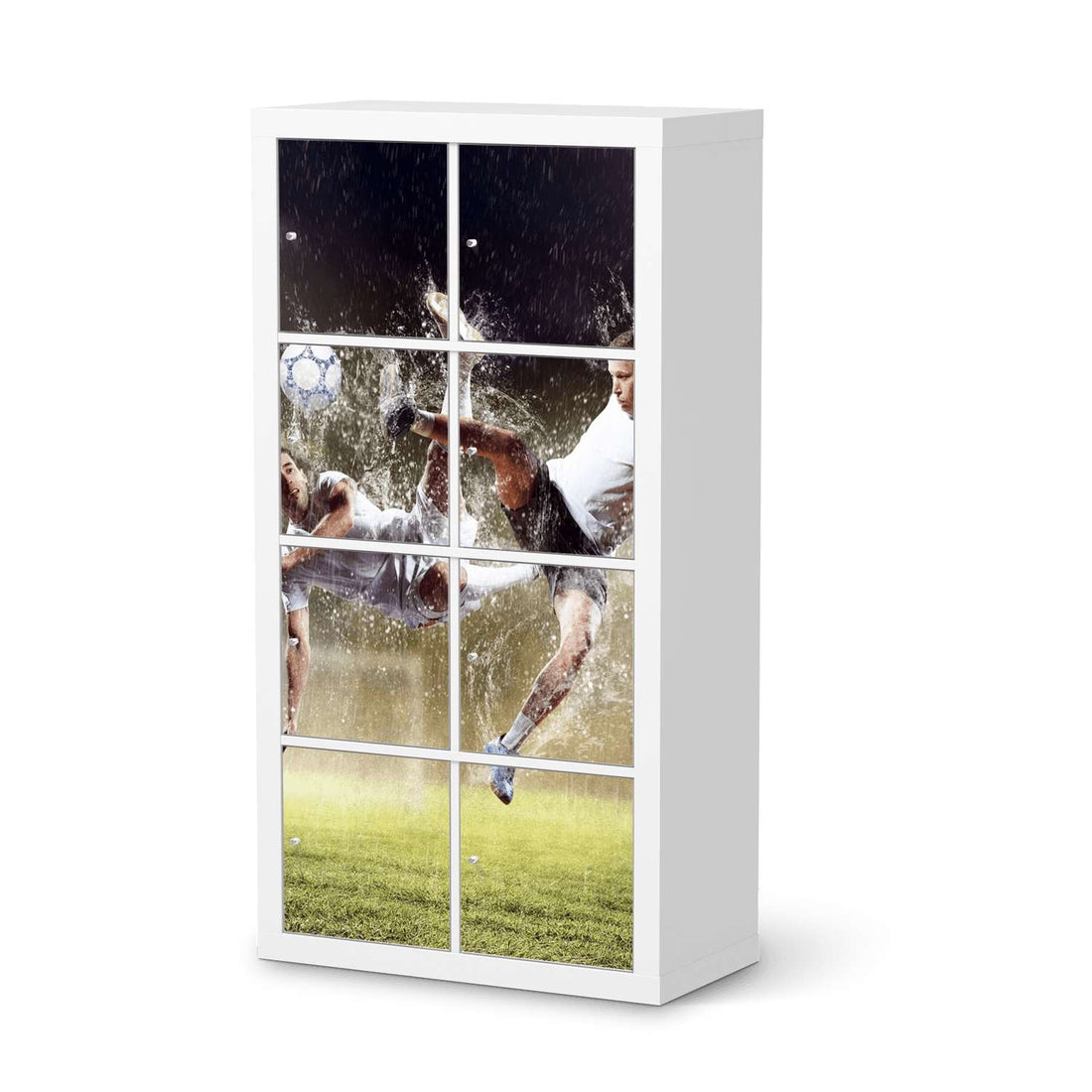 Folie für Möbel Soccer - IKEA Kallax Regal 8 Türen  - weiss