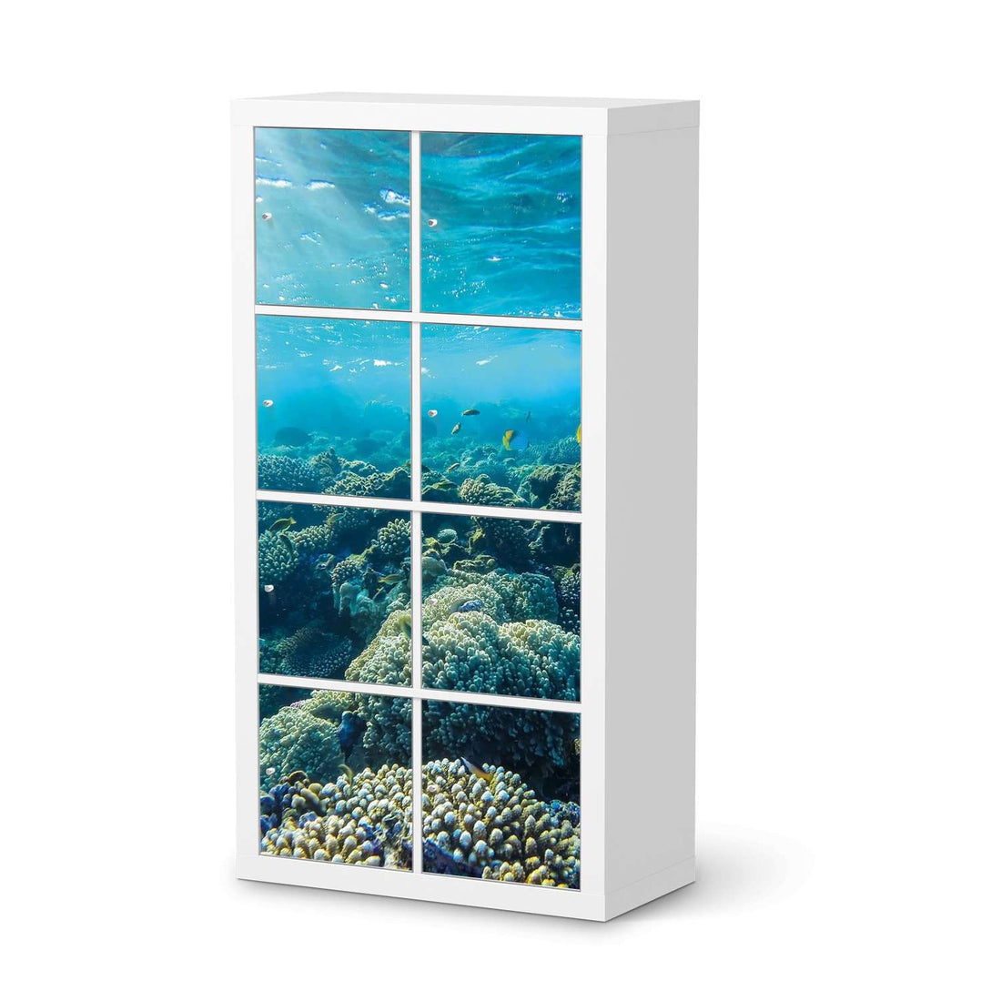 Folie für Möbel Underwater World - IKEA Kallax Regal 8 Türen  - weiss