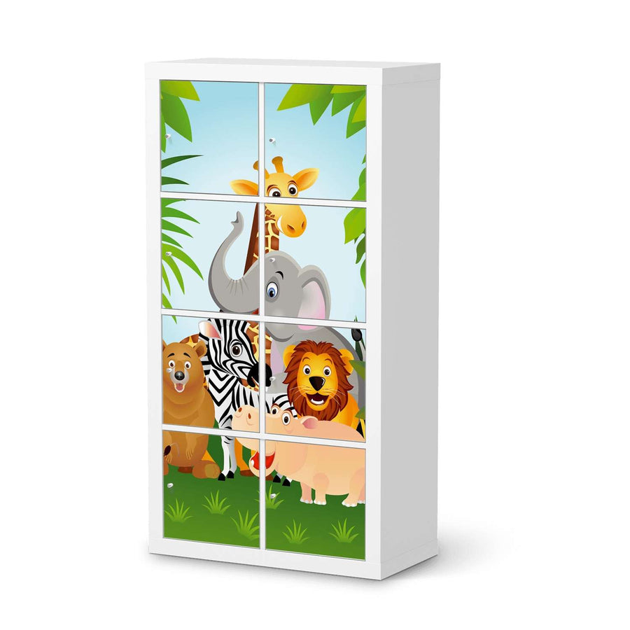 Folie für Möbel Wild Animals - IKEA Kallax Regal 8 Türen  - weiss