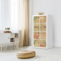 Folie für Möbel 3D Retro - IKEA Kallax Regal 8 Türen - Wohnzimmer