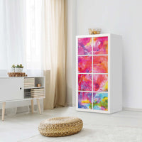 Folie für Möbel Abstract Watercolor - IKEA Kallax Regal 8 Türen - Wohnzimmer