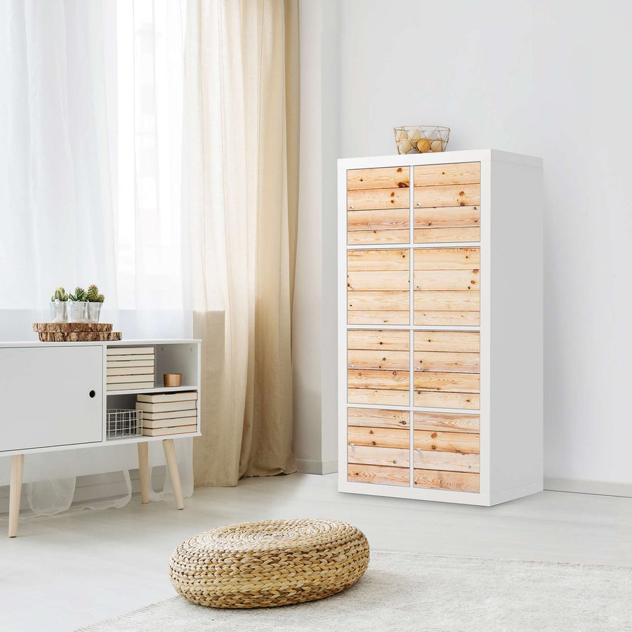 Folie für Möbel Bright Planks - IKEA Kallax Regal 8 Türen - Wohnzimmer