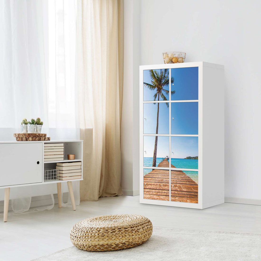 Folie für Möbel Caribbean - IKEA Kallax Regal 8 Türen - Wohnzimmer