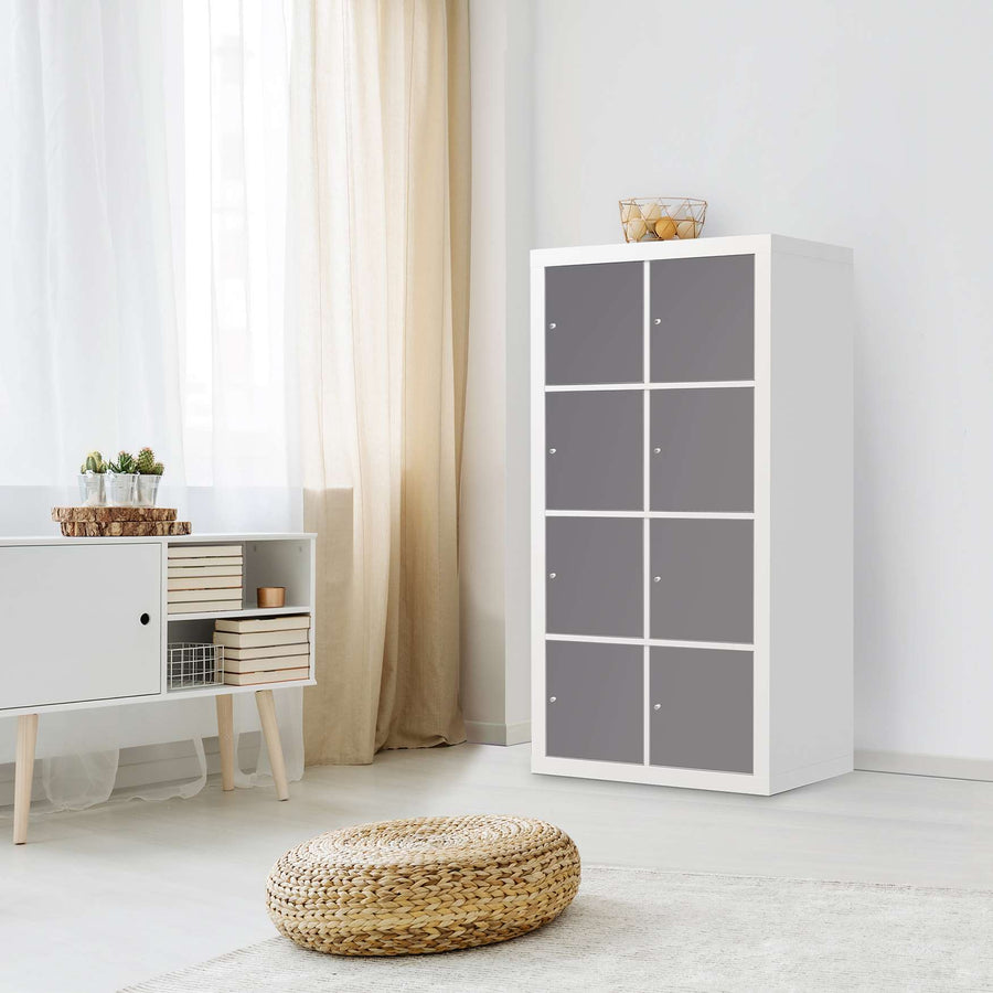 Folie für Möbel Grau Light - IKEA Kallax Regal 8 Türen - Wohnzimmer