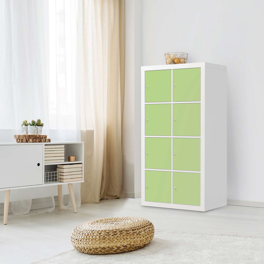 Folie für Möbel Hellgrün Light - IKEA Kallax Regal 8 Türen - Wohnzimmer
