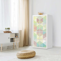 Folie für Möbel Melitta Pastell Geometrie - IKEA Kallax Regal 8 Türen - Wohnzimmer