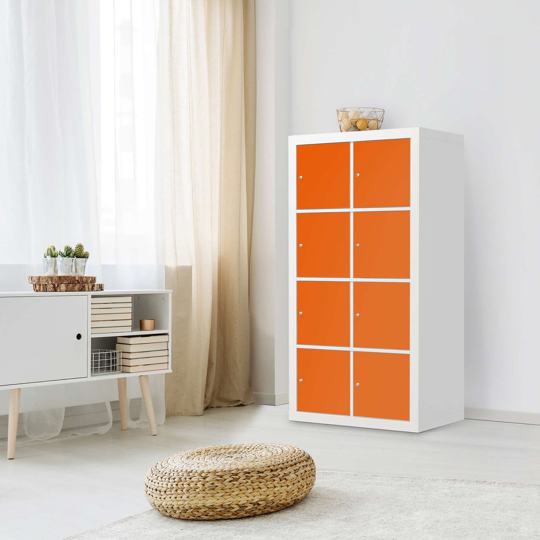 Folie für Möbel Orange Dark - IKEA Kallax Regal 8 Türen - Wohnzimmer