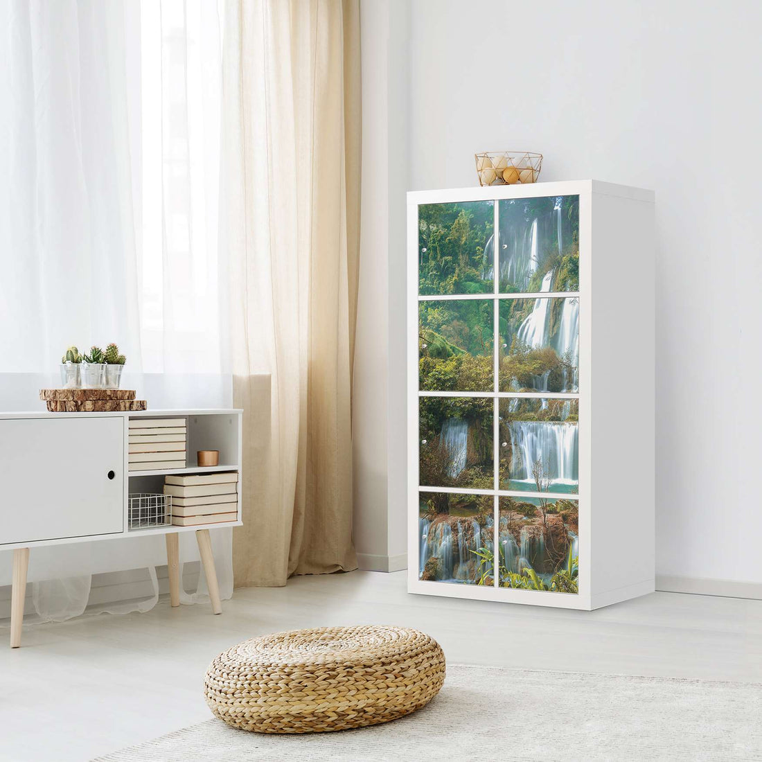 Folie für Möbel Rainforest - IKEA Kallax Regal 8 Türen - Wohnzimmer