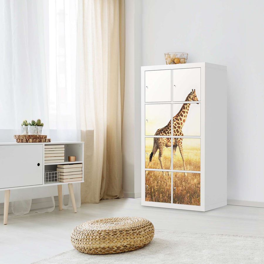 Folie für Möbel Savanna Giraffe - IKEA Kallax Regal 8 Türen - Wohnzimmer