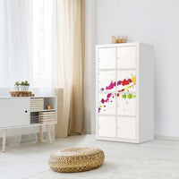 Folie für Möbel Splash 2 - IKEA Kallax Regal 8 Türen - Wohnzimmer