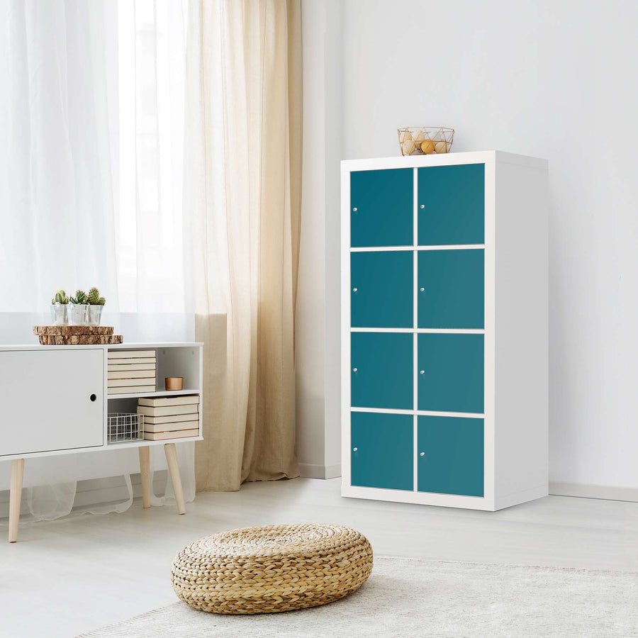 Folie für Möbel Türkisgrün Dark - IKEA Kallax Regal 8 Türen - Wohnzimmer