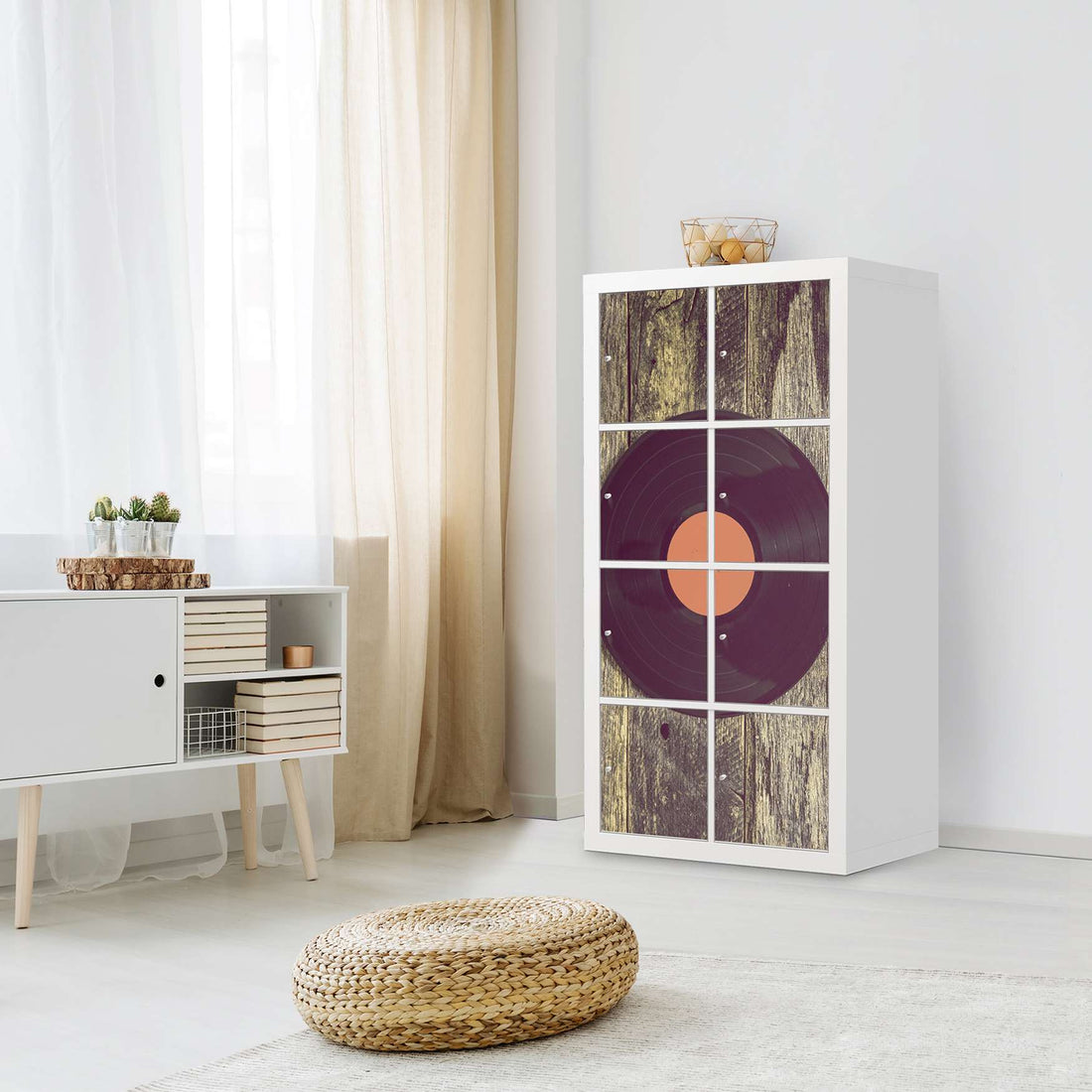 Folie für Möbel Vinyl - IKEA Kallax Regal 8 Türen - Wohnzimmer