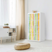Folie für Möbel Watercolor Stripes - IKEA Kallax Regal 8 Türen - Wohnzimmer