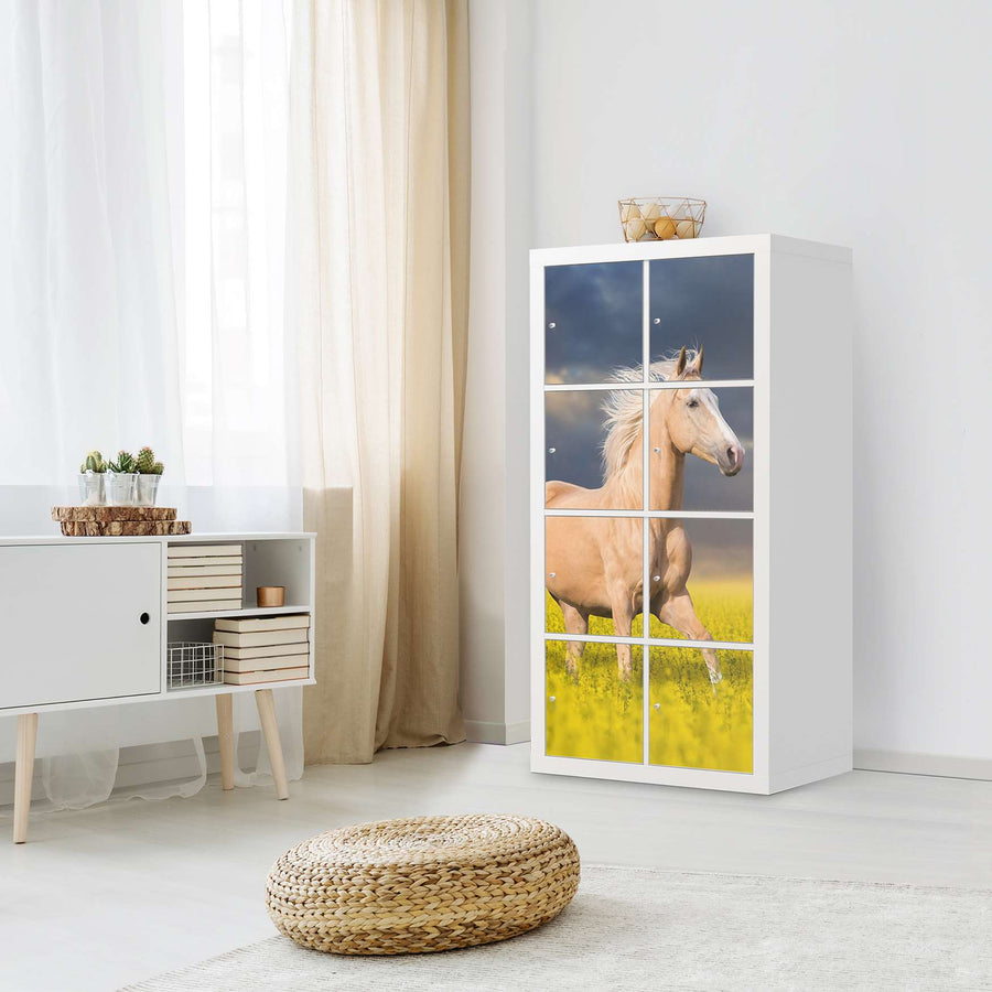 Folie für Möbel Wildpferd - IKEA Kallax Regal 8 Türen - Wohnzimmer