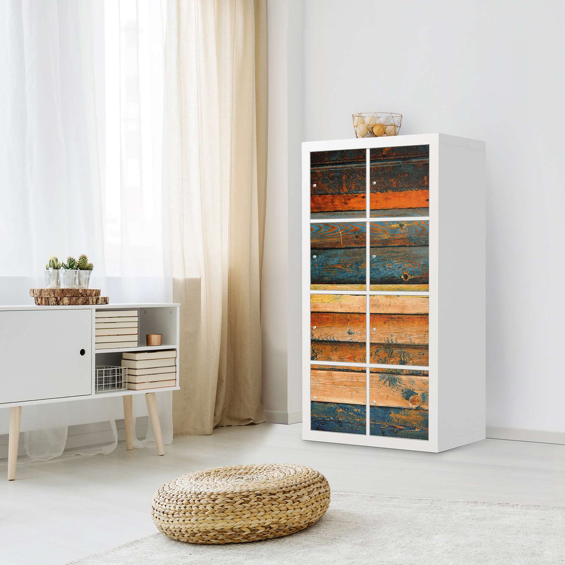 Folie für Möbel IKEA Kallax Regal 8 Türen - Design: Wooden – creatisto