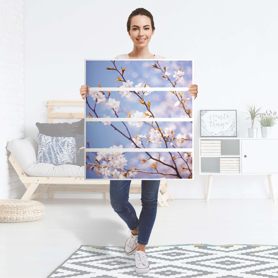 Folie für Möbel Apple Blossoms - IKEA Malm Kommode 4 Schubladen - Folie