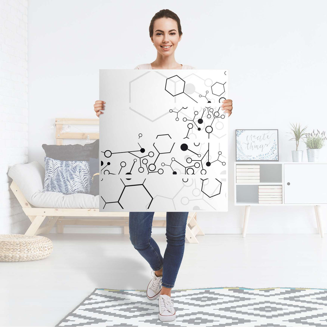 Folie für Möbel Atomic 1 - IKEA Malm Kommode 4 Schubladen - Folie