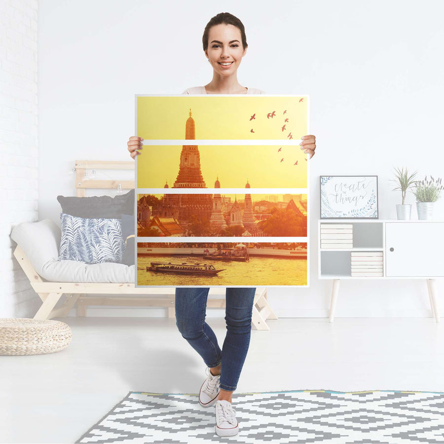 Folie für Möbel Bangkok Sunset - IKEA Malm Kommode 4 Schubladen - Folie