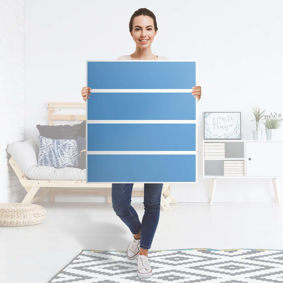 Folie für Möbel Blau Light - IKEA Malm Kommode 4 Schubladen - Folie