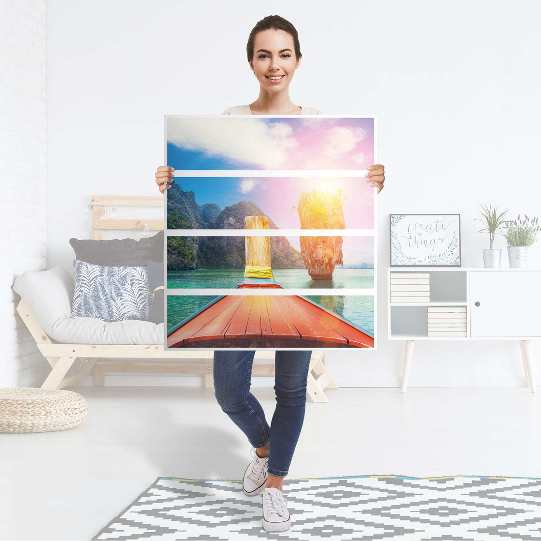 Folie für Möbel Blue Water Lagoon - IKEA Malm Kommode 4 Schubladen - Folie