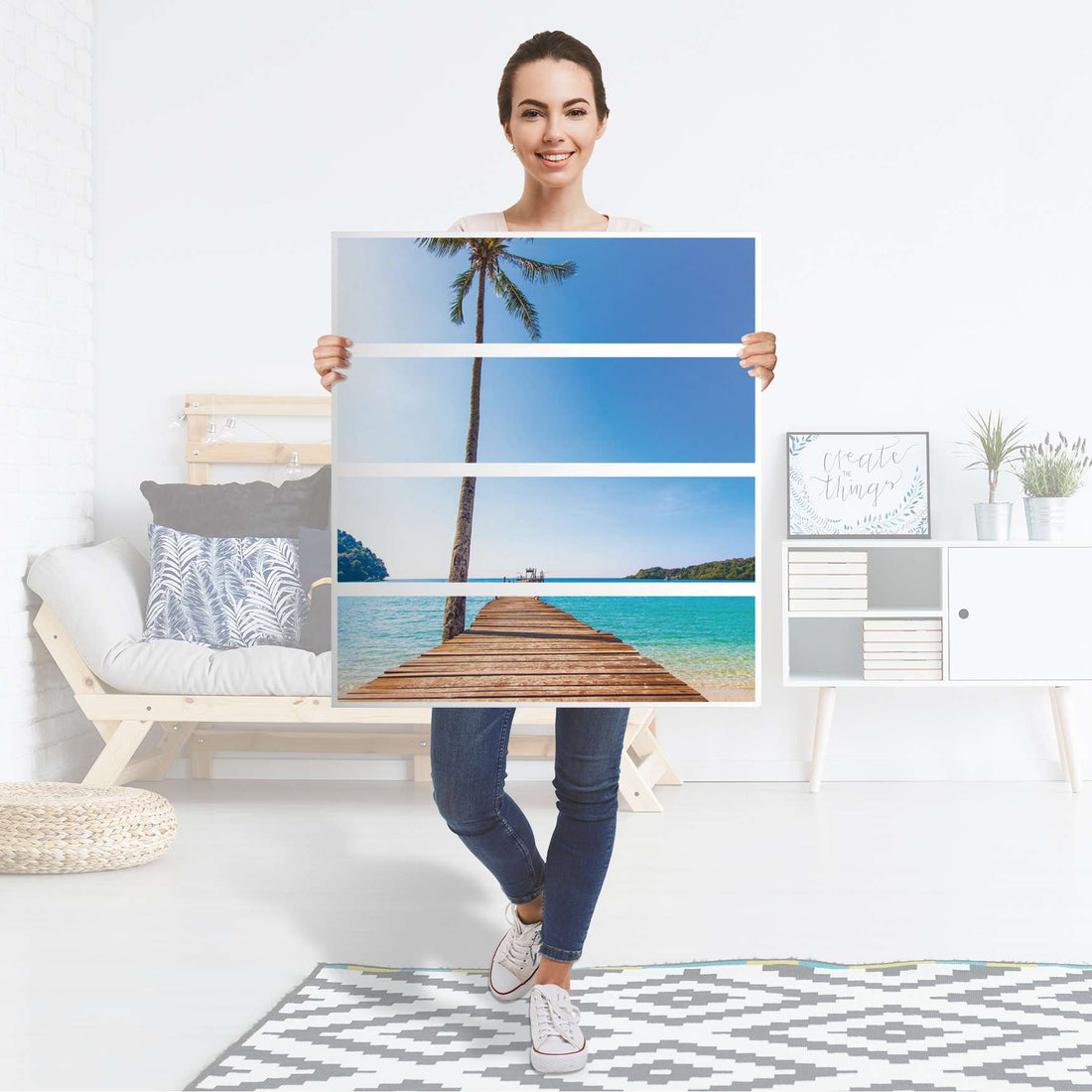 Folie für Möbel Caribbean - IKEA Malm Kommode 4 Schubladen - Folie