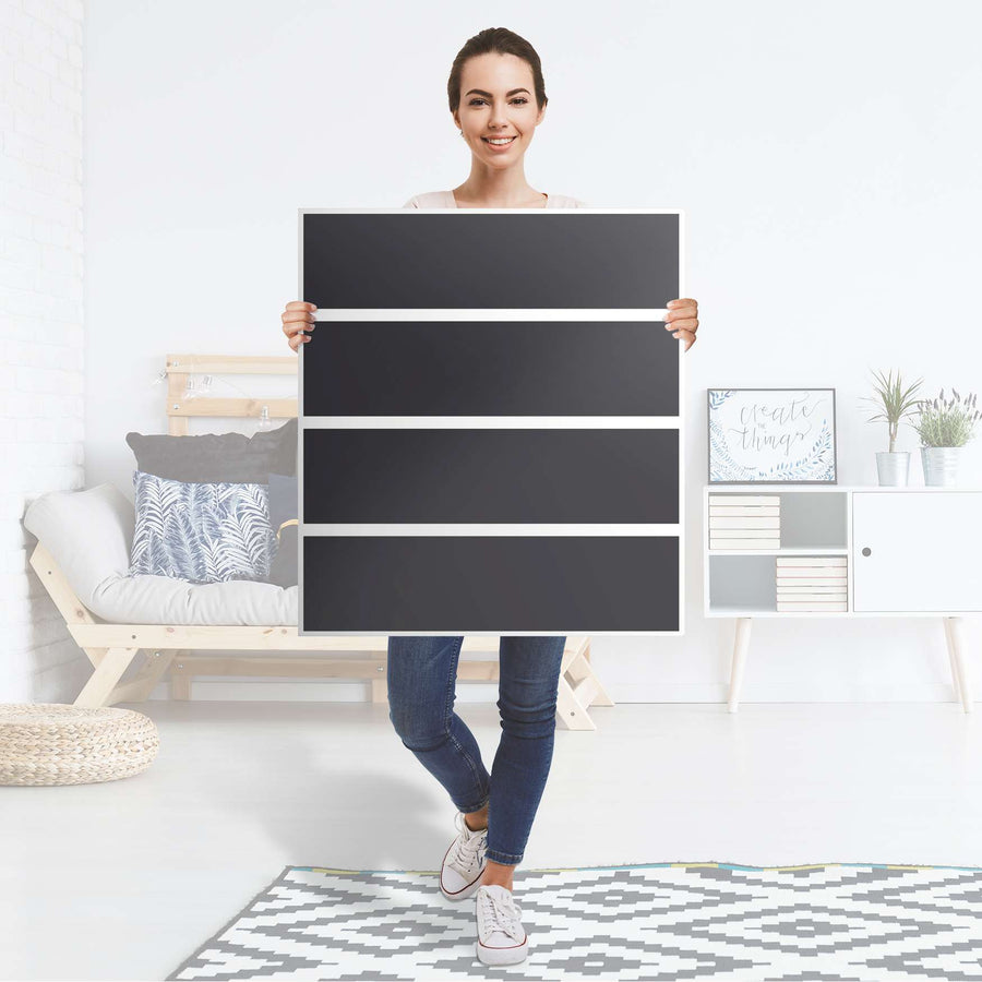 Folie für Möbel Grau Dark - IKEA Malm Kommode 4 Schubladen - Folie