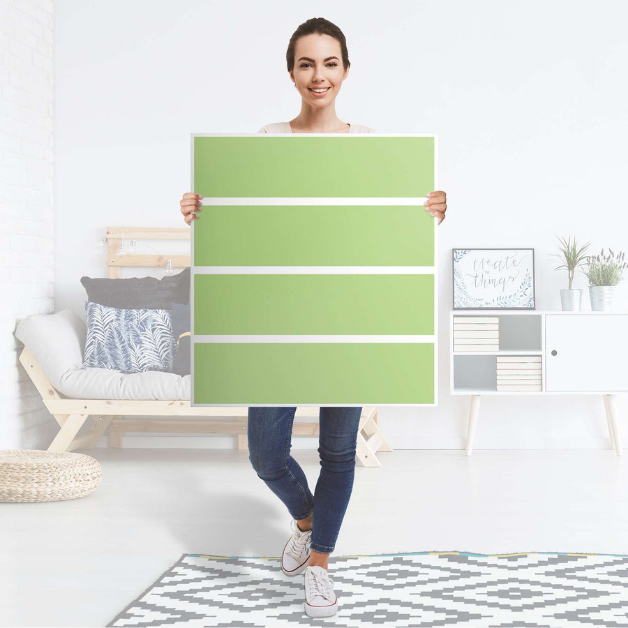 Folie für Möbel Hellgrün Light - IKEA Malm Kommode 4 Schubladen - Folie