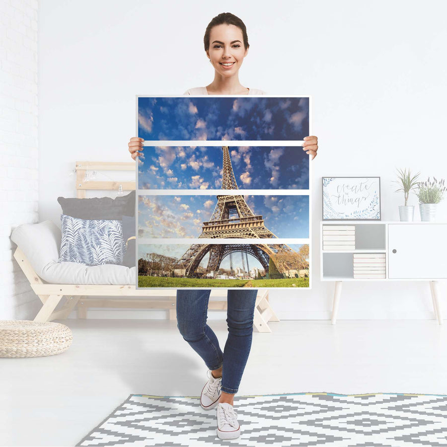 Folie für Möbel La Tour Eiffel - IKEA Malm Kommode 4 Schubladen - Folie
