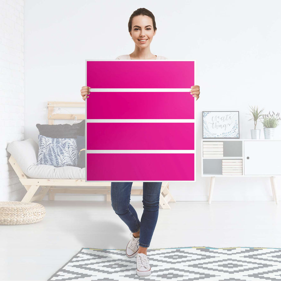 Folie für Möbel Pink Dark - IKEA Malm Kommode 4 Schubladen - Folie