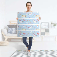 Folie für Möbel Rainbow Unicorn - IKEA Malm Kommode 4 Schubladen - Folie