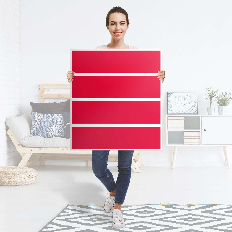 Folie für Möbel Rot Light - IKEA Malm Kommode 4 Schubladen - Folie