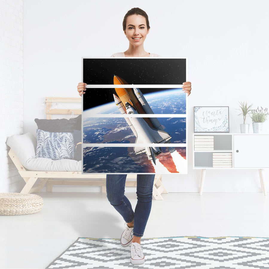 Folie für Möbel Space Traveller - IKEA Malm Kommode 4 Schubladen - Folie
