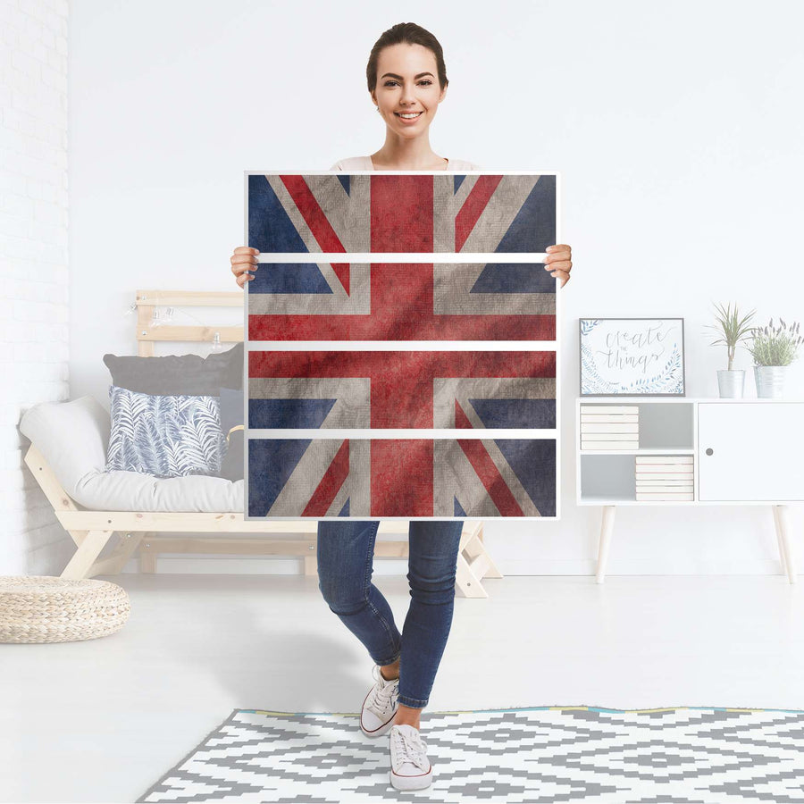 Folie für Möbel Union Jack - IKEA Malm Kommode 4 Schubladen - Folie